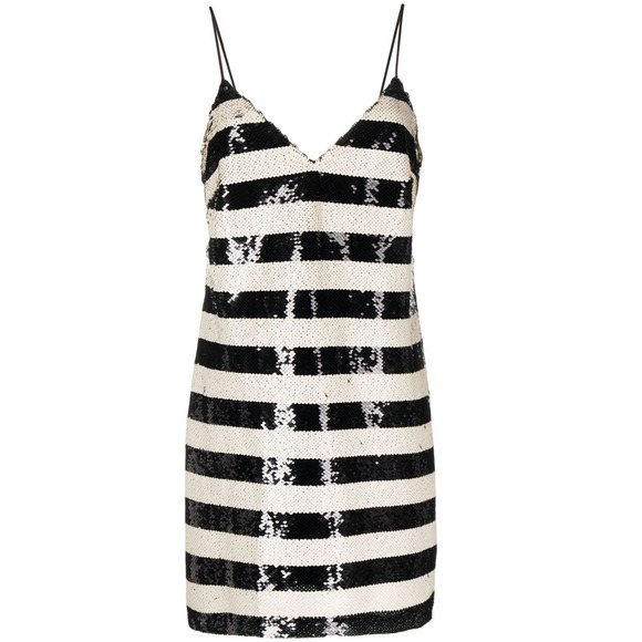 L'AGENCE Dresses & Skirts - L'Agence Striped Sequin Black Ivory Elora Mini Size 2 Dress